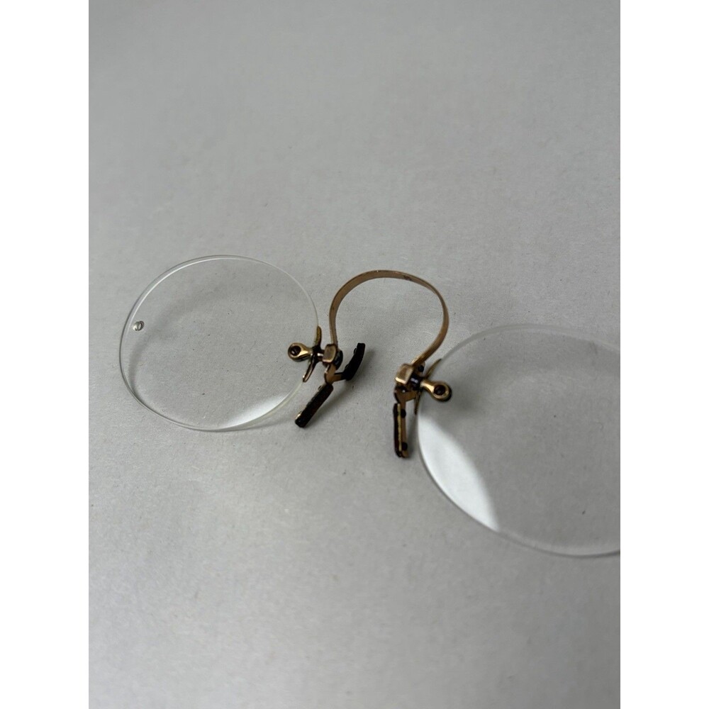 Antique Spring Bridge Pince Nez Glasses 1930s Rimless Gold Filled? - Picture 3 of 13